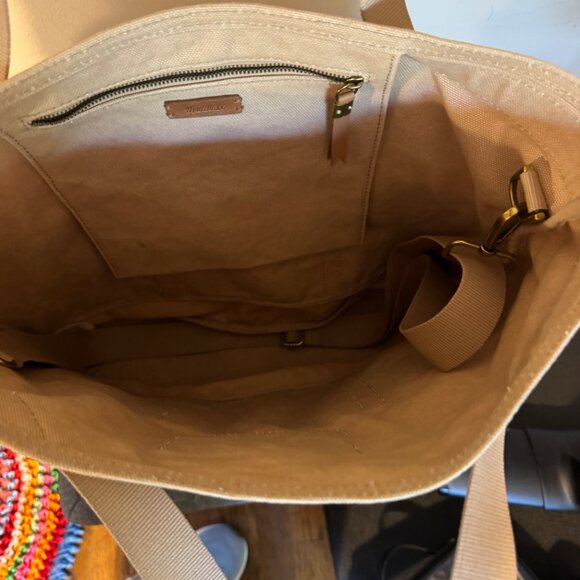 Madewell x Backdrop Canvas Tote Bag Crossbody Beige Utility Work Travel - Picture 6 of 7